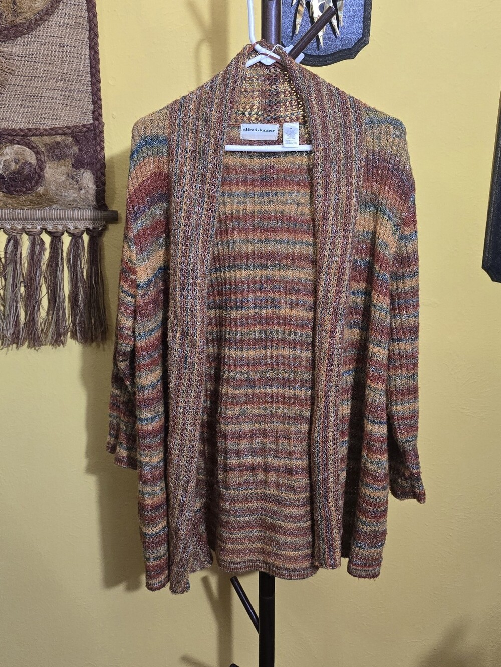 Alfred Dunner Autumn Multicolor Open Cardigan Sz 1X